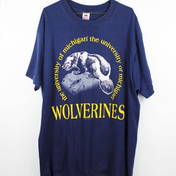 Vintage Michigan Wolverines NCAA North Michigan University Shirt retro tee HJ454 - Picture 1 of 2